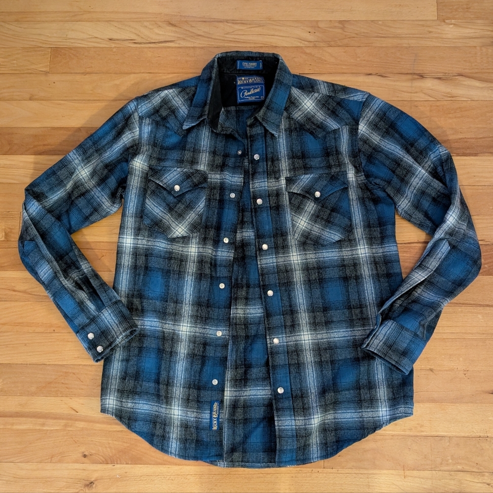 Pendleton Lucky Brand Mens Wool Snap Button Shirt Small